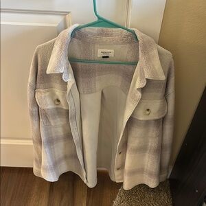 American Eagle Plaid Sherpa Jacket